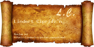 Lindert Ciprián névjegykártya
